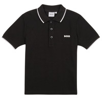 Clothing Boy short-sleeved polo shirts BOSS J25P26-09B-C Black