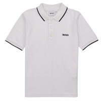 Clothing Boy short-sleeved polo shirts BOSS J25P26-10P-C White