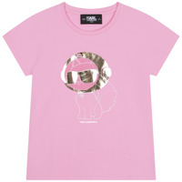 Clothing Girl short-sleeved t-shirts Karl Lagerfeld Z15414-465-J Pink