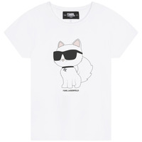 Clothing Girl short-sleeved t-shirts Karl Lagerfeld Z15416-10P-B White