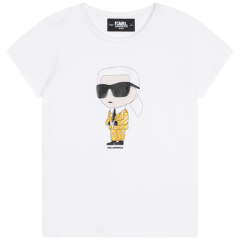 Clothing Girl short-sleeved t-shirts Karl Lagerfeld Z15417-N05-C White