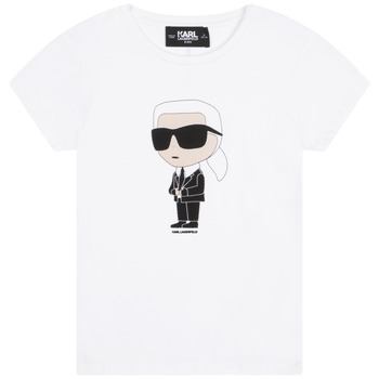 Clothing Girl short-sleeved t-shirts Karl Lagerfeld Z15418-10P-B White