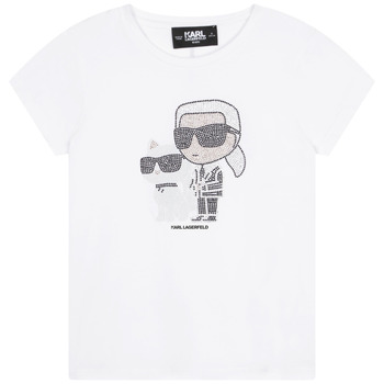 Clothing Girl short-sleeved t-shirts Karl Lagerfeld Z15420-10P-C White