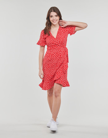 Only ONLOLIVIA S/S WRAP DRESS Red