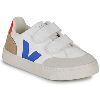 Shoes Boy Low top trainers Veja SMALL V-12 White / Blue / Orange