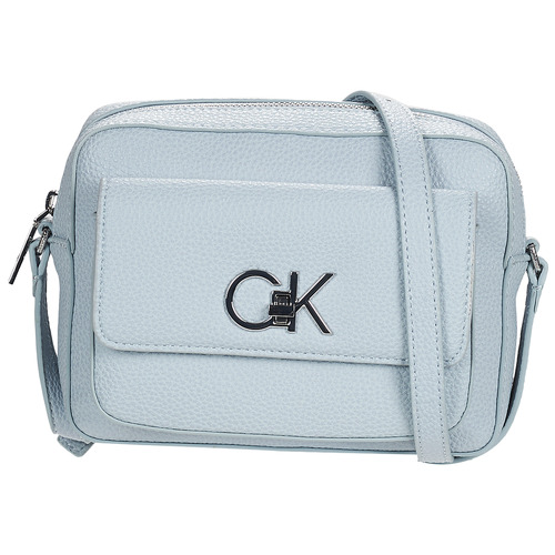 Calvin Klein Jeans RE-LOCK CAMERA BAG W/FLAP PBL Blue / Sky - Free delivery | Spartoo NET - Bags Shoulder bags Women