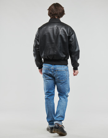 Calvin Klein Jeans FAUX LEATHER BOMBER JACKET Black