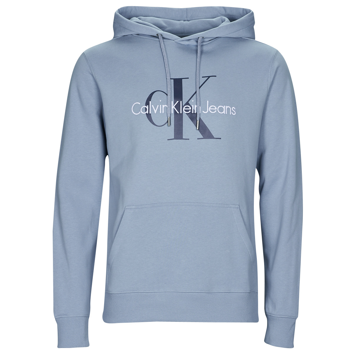 Calvin Klein Jeans MONOLOGO REGULAR Men ! Free sweaters NET - - HOODIE Clothing Blue delivery Spartoo 