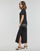 Clothing Women Long Dresses Calvin Klein Jeans MONOLOGO RIB LONG T-SHIRT DRESS Black