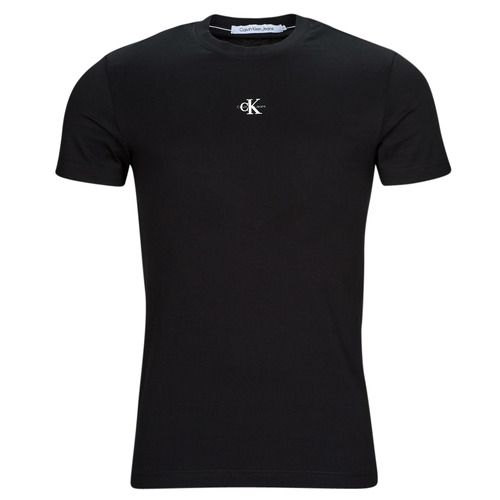 Calvin Klein Jeans MICRO MONOLOGO ! - short-sleeved Men Clothing TEE - t-shirts | Spartoo delivery Free NET Black