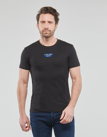 Calvin Klein Jeans MICRO MONOLOGO TEE Black - Free delivery | Spartoo NET !  - Clothing short-sleeved t-shirts Men