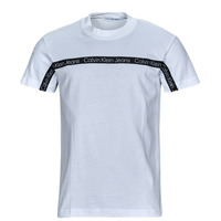 Clothing Men short-sleeved t-shirts Calvin Klein Jeans LOGO TAPE TEE White