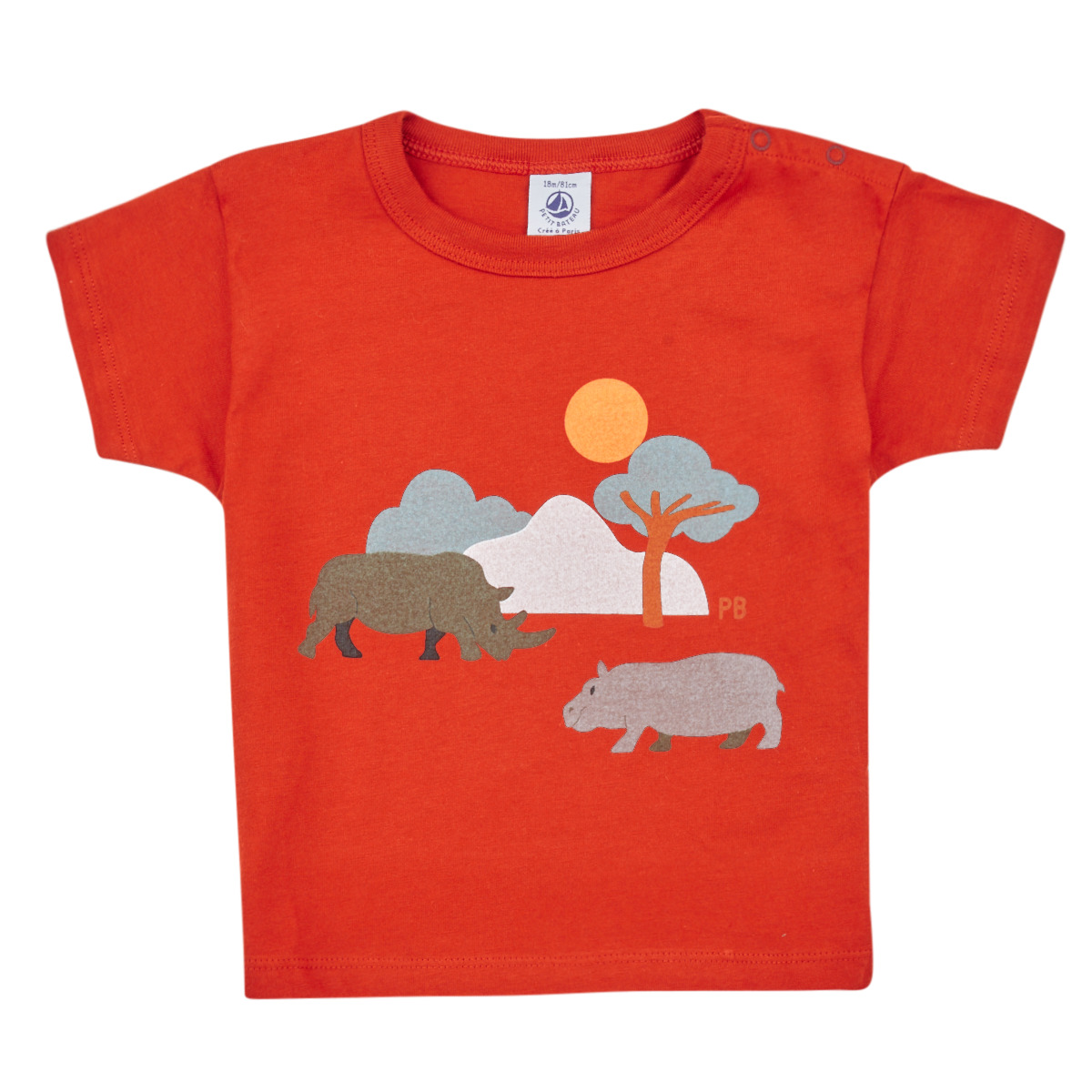 Clothing Children short-sleeved t-shirts Petit Bateau FAON Orange