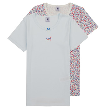 Clothing Girl short-sleeved t-shirts Petit Bateau A07A700 X2 Multicolour