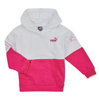 Clothing Girl sweaters Puma PUMA POWER COLORBLOCK White / Pink