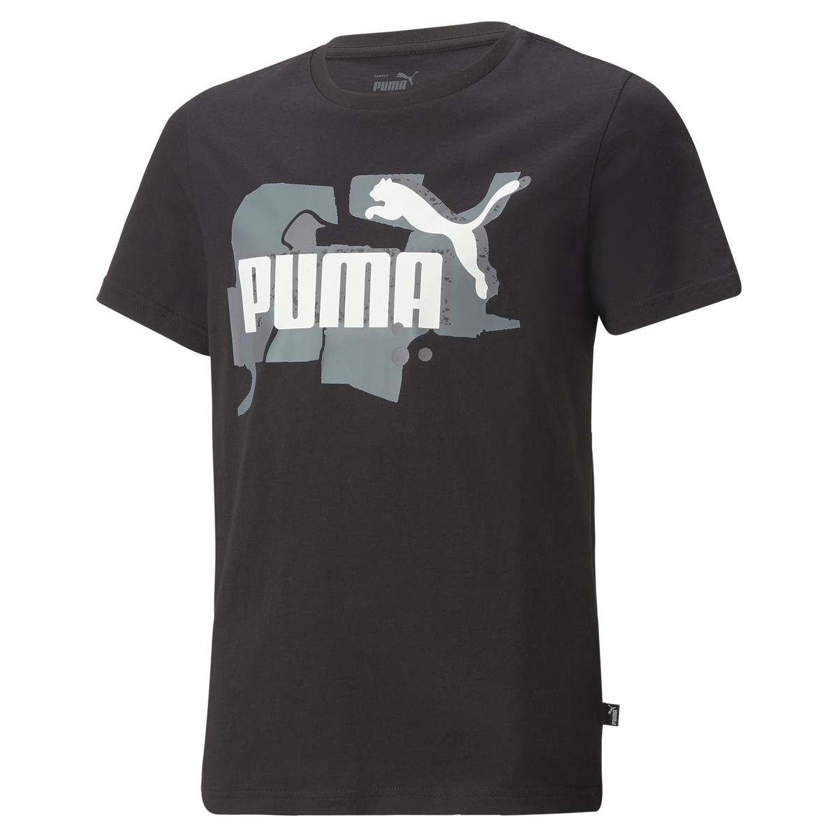 Weitere Preissenkungen! Puma ESS STREET ART Child | - Spartoo NET short-sleeved - Clothing delivery ! t-shirts Black Free LOGO