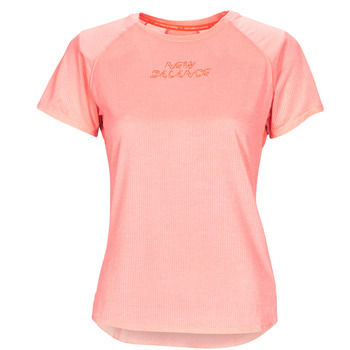 Clothing Women short-sleeved t-shirts New Balance Printed Impact Run Short Sleeve Grapefruit / Heather