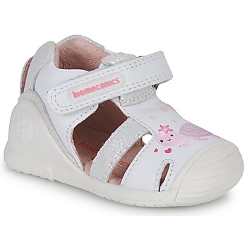 Shoes Girl Sandals Biomecanics 222109 White / Pink