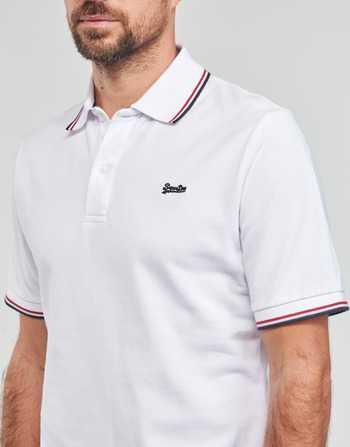 Superdry VINTAGE TIPPED S/S POLO White / Red