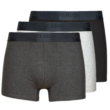 Underwear Men Boxer shorts Superdry BOXER MULTI TRIPLE PACK  black / Charcoal / Grey