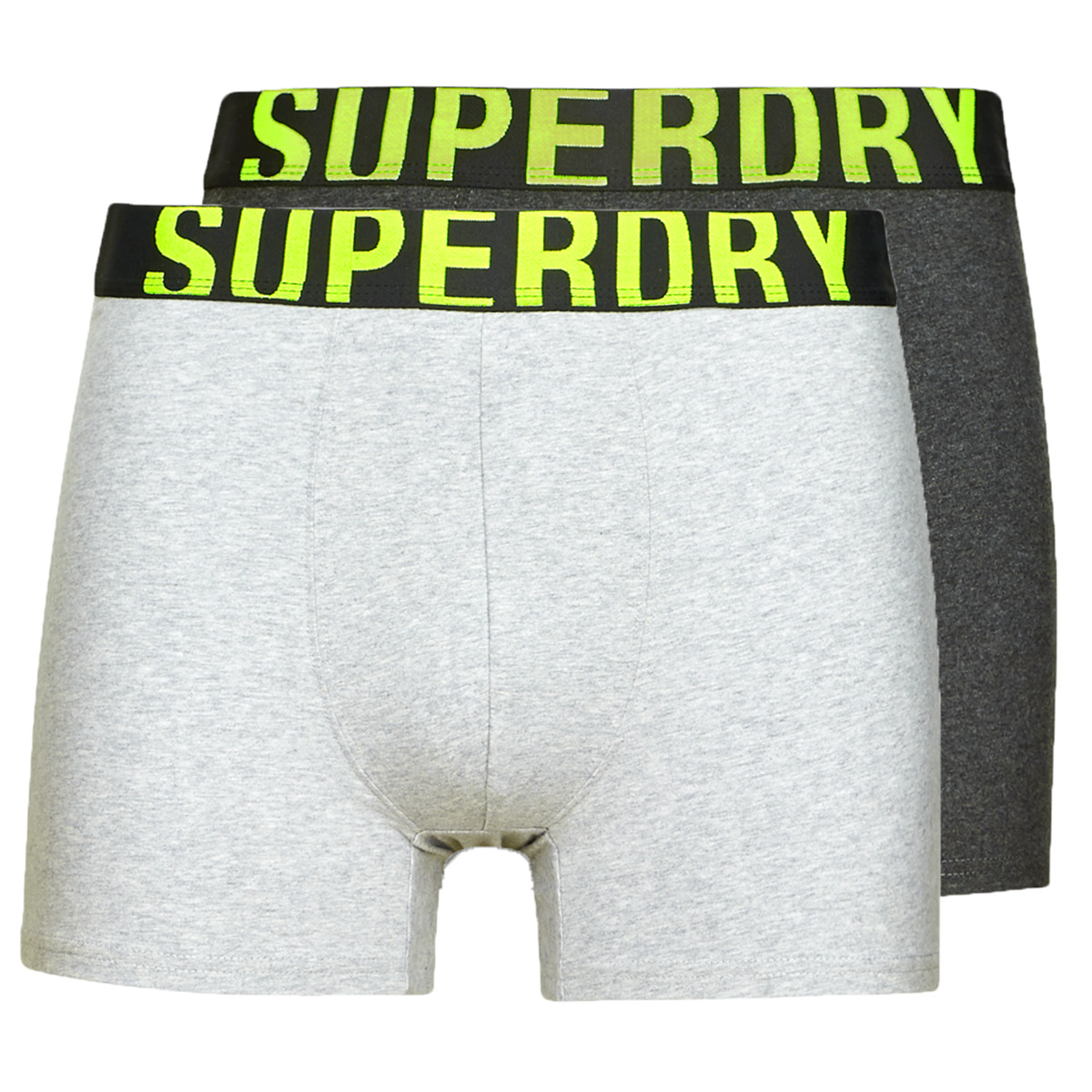 Underwear Men Boxer shorts Superdry BOXER DUAL LOGO DOUBLE PACK Grey / Dark / Grey / Clear