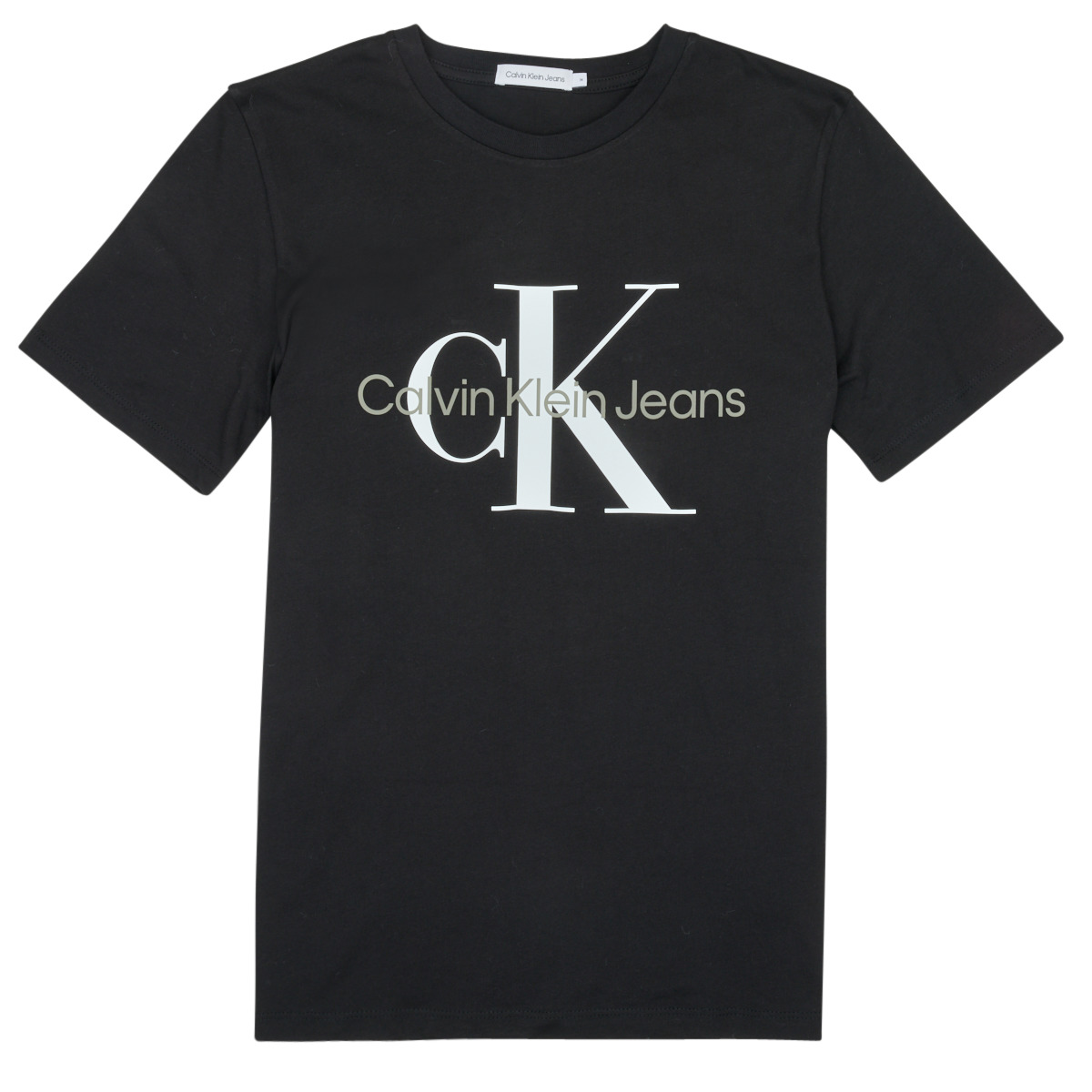 Calvin Klein Jeans Clothing | Free ! Child Spartoo Black T-SHIRT - NET MONOGRAM LOGO t-shirts delivery - short-sleeved