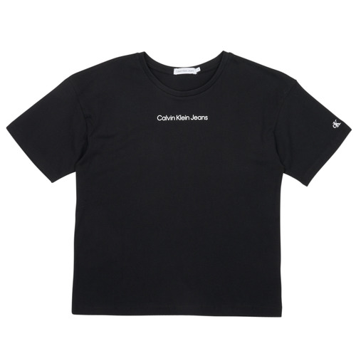 Clothing Girl short-sleeved t-shirts Calvin Klein Jeans CKJ LOGO BOXY T-SHIRT Black