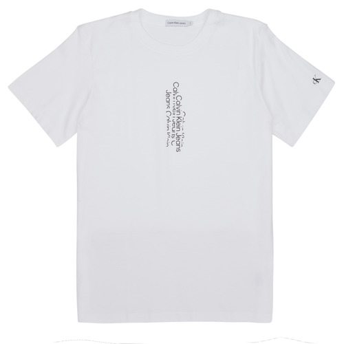 Calvin Klein Jeans INST. REPEAT NET T-SHIRT Free Child - ! LOGO White Spartoo t-shirts - | delivery Clothing SMALL short-sleeved