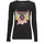 Clothing Women Long sleeved shirts Guess LS SN TRIANGLE FLOWERS TEE Black