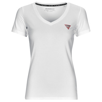 Clothing Women short-sleeved t-shirts Guess SS VN MINI TRIANGLE TEE White