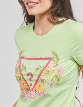 Guess SS CN TRIANGLE FLOWERS TEE Green