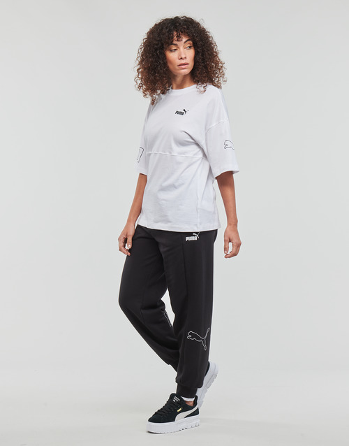 Puma POWER COLORBLOCK White - Free delivery | Spartoo NET ! - Clothing  short-sleeved t-shirts Women