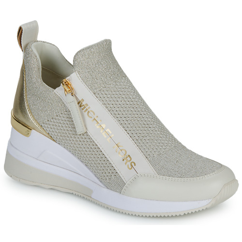 MICHAEL Michael Kors WILLIS WEDGE TRAINER White / Gold - Free delivery |  Spartoo NET ! - Shoes Low top trainers Women USD/$196.00