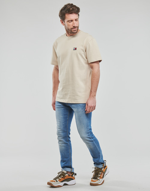 TEE Jeans Beige Clothing - TOMMY t-shirts Free delivery XS Spartoo Men TJM BADGE | Tommy NET ! - short-sleeved CLSC