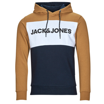 Clothing Men sweaters Jack & Jones JJELOGO BLOCKING SWEAT HOOD Multicolour