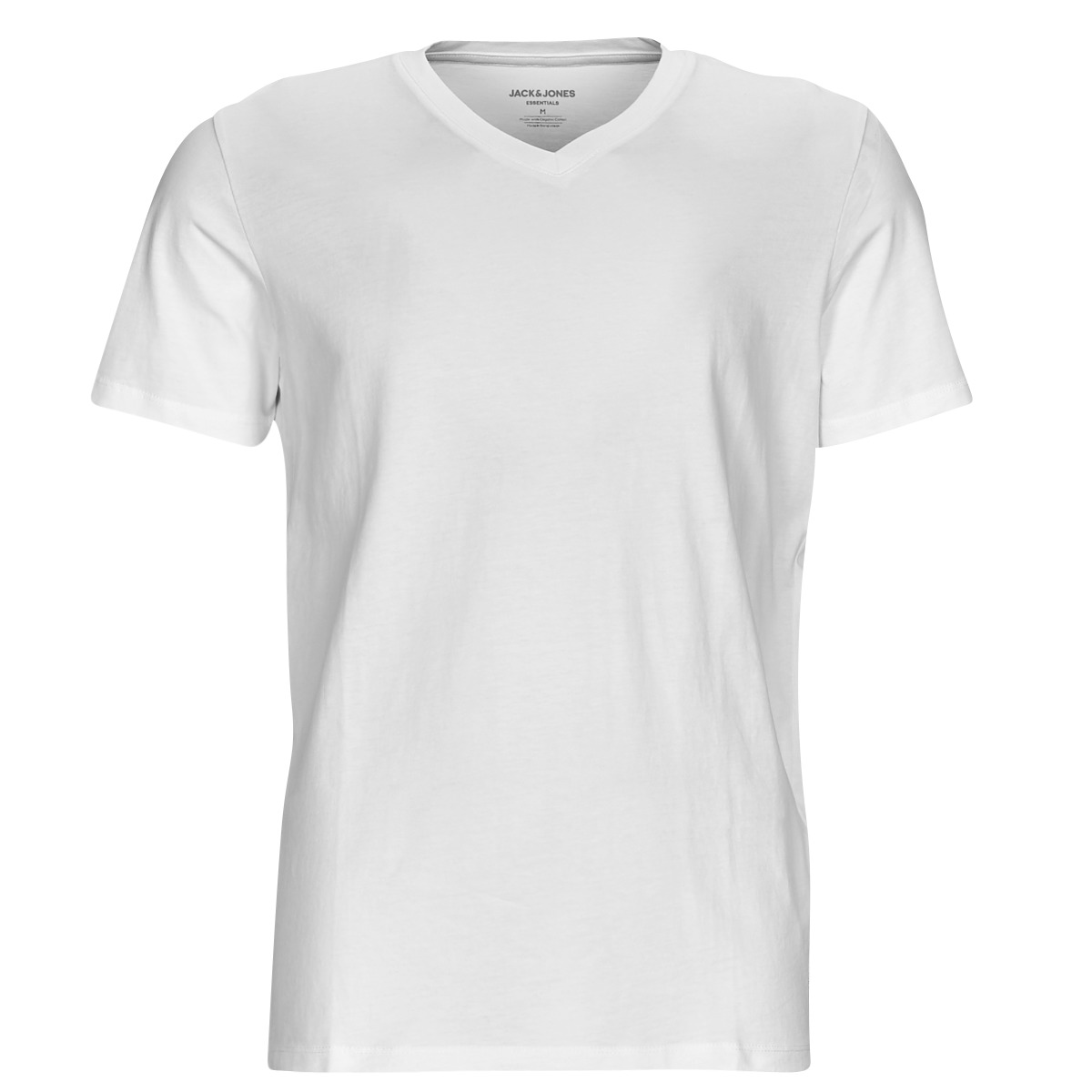 Clothing Men short-sleeved t-shirts Jack & Jones JJEORGANIC BASIC TEE SS V-NECK White