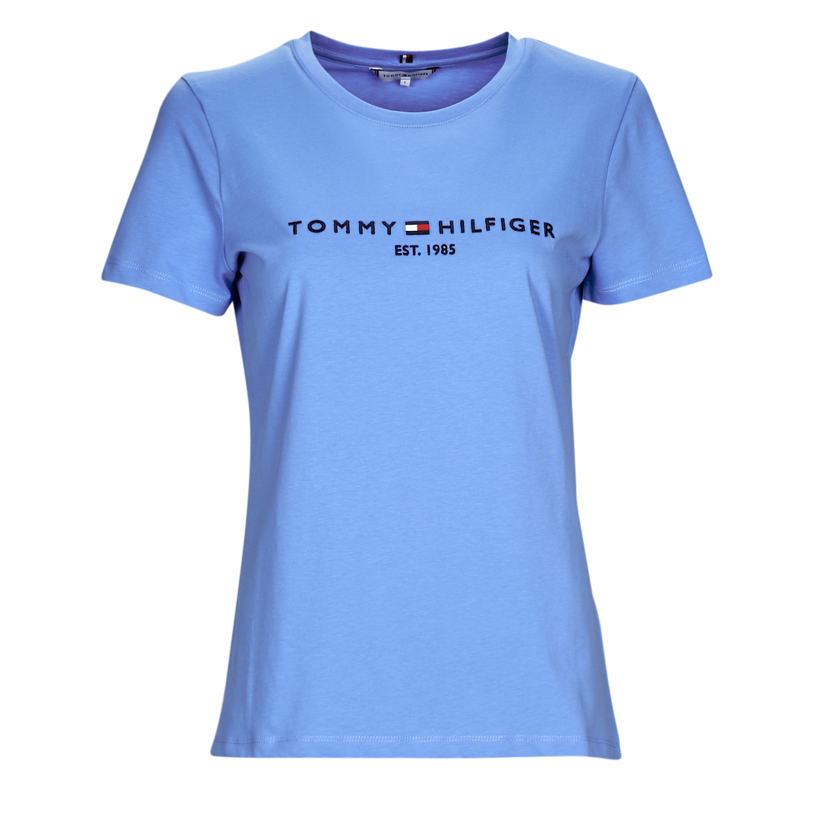 Tommy Hilfiger Clothing Blue | Women HILFIGER delivery - - SS TEE ! short-sleeved Free REGULAR NET t-shirts C-NK Spartoo
