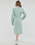 Clothing Women Short Dresses Tommy Hilfiger ORG CO STRIPE MIDI SHIRT-DRESS White / Green