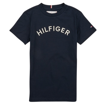 Clothing Children short-sleeved t-shirts Tommy Hilfiger U HILFIGER ARCHED TEE Marine