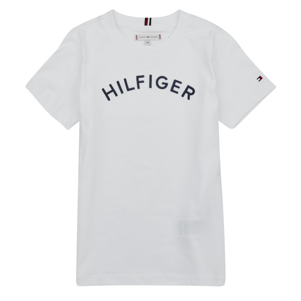 Clothing Children short-sleeved t-shirts Tommy Hilfiger U HILFIGER ARCHED TEE White