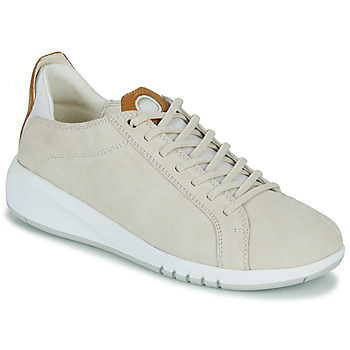 Shoes Women Low top trainers Geox D AERANTIS White / Camel