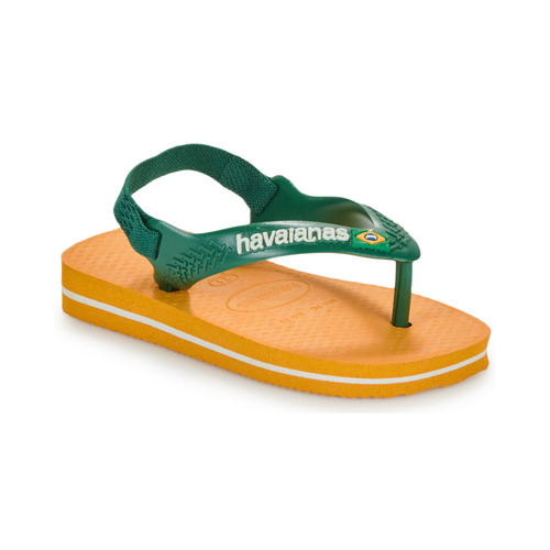 Shoes Children Flip flops Havaianas BABY BRASIL LOGO Yellow