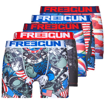 Underwear Men Boxer shorts Freegun BOXERS DRAPEAUX X5 Multicolour