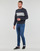 Clothing Men sweaters Geox M SWEATER R-NECK BAN Marine / Grey