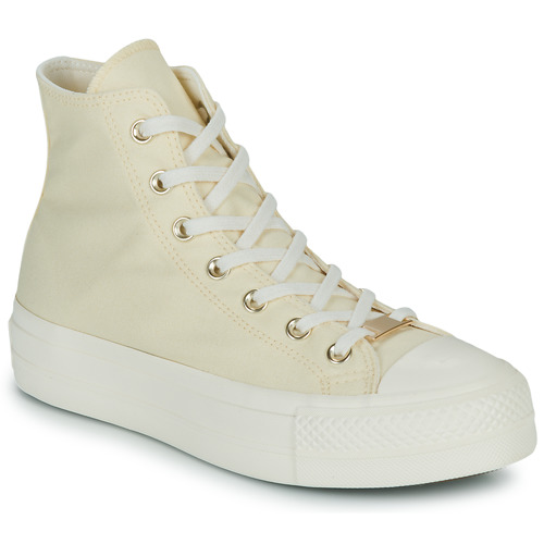 Converse CHUCK TAYLOR ALL STAR LIFT HI Beige / White - Free delivery |  Spartoo NET ! - Shoes High top trainers Women USD/$82.40