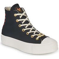 Shoes Women High top trainers Converse CHUCK TAYLOR ALL STAR LIFT HI Black / White / Gold