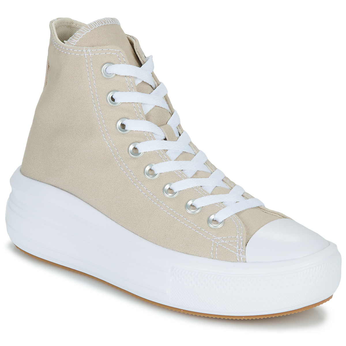 Shoes Women High top trainers Converse CHUCK TAYLOR ALL STAR MOVE PLATFORM SEASONAL COLOR HI Beige / White