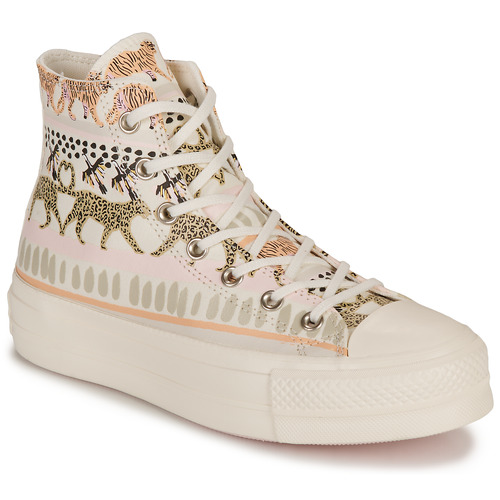 Converse CHUCK TAYLOR ALL STAR LIFT-ANIMAL ABSTRACT White / Multicolour -  Free delivery | Spartoo NET ! - Shoes High top trainers Women USD/$109.50