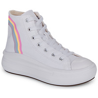 Shoes Girl High top trainers Converse CHUCK TAYLOR ALL STAR MOVE PLATFORM RAINBOW CLOUD HI White / Multicolour