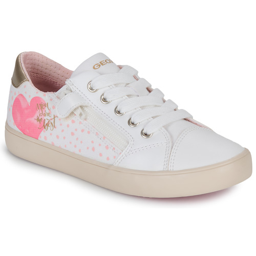 Evolve Make land Geox J GISLI GIRL B White / Pink - Free delivery | Spartoo NET ! - Shoes  Low top trainers Child USD/$51.00